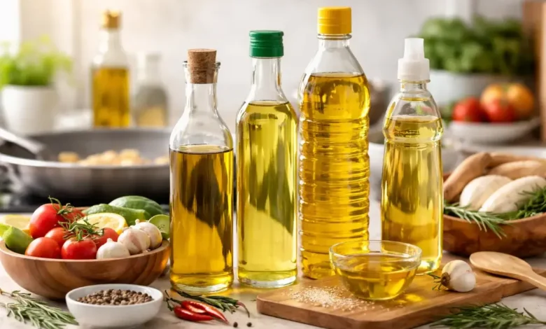 زيوت طبخ متنوعة للاستخدام اليومي في المطبخ