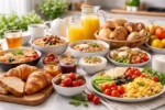 مائدة إفطار عائلية متنوعة في منزل سعودي تضم أطعمة إفطار يومية مناسبة لجميع أفراد الأسرة