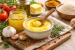سمن طبيعي مستخدم في الطبخ المنزلي مع مكونات مطبخ يومية