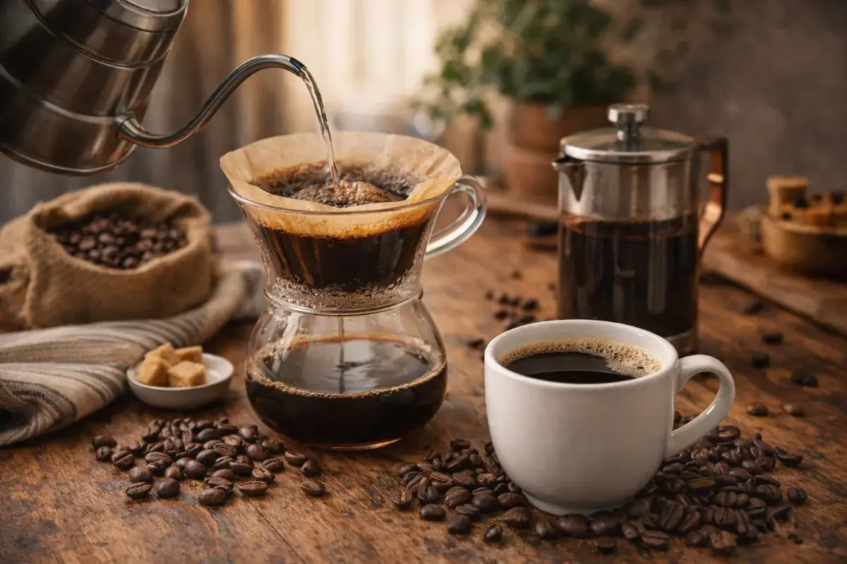 تحضير القهوة في المنزل باستخدام طرق مختلفة بروتين هادئ