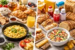 مقارنة بصرية بين إفطار منزلي محضّر في البيت ومنتجات إفطار جاهزة للاستخدام اليومي