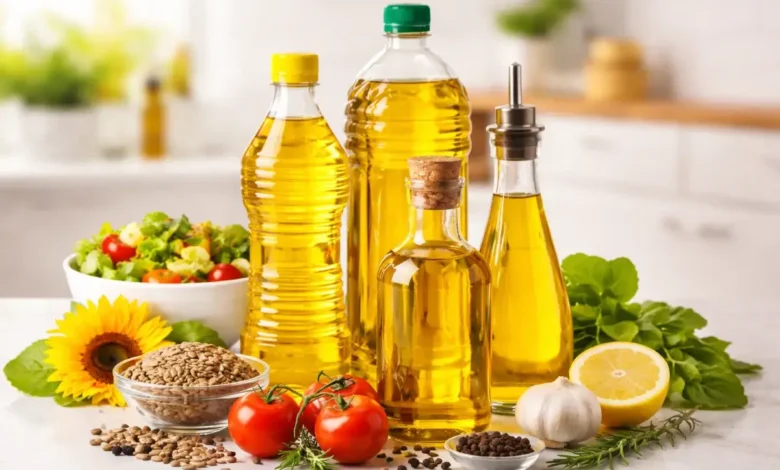 زيوت طبخ مختلفة للاستخدام اليومي في المطبخ