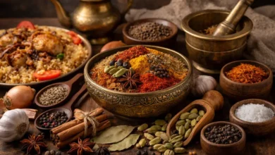 بهارات الكبسة المستخدمة لتحقيق توازن بين الطعم والرائحة أثناء الطهي