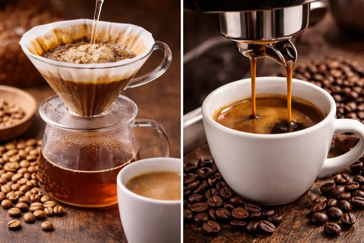 اختلاف استخدام القهوة الفاتحة والغامقة حسب طريقة التحضير