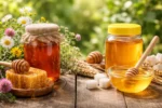 مقارنة بصرية بين العسل الطبيعي والعسل التجاري من حيث الشكل والقوام