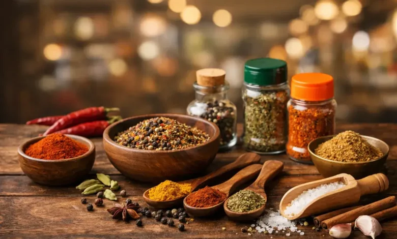 خلطات بهارات جاهزة متنوعة للاستخدام اليومي في المطبخ المنزلي
