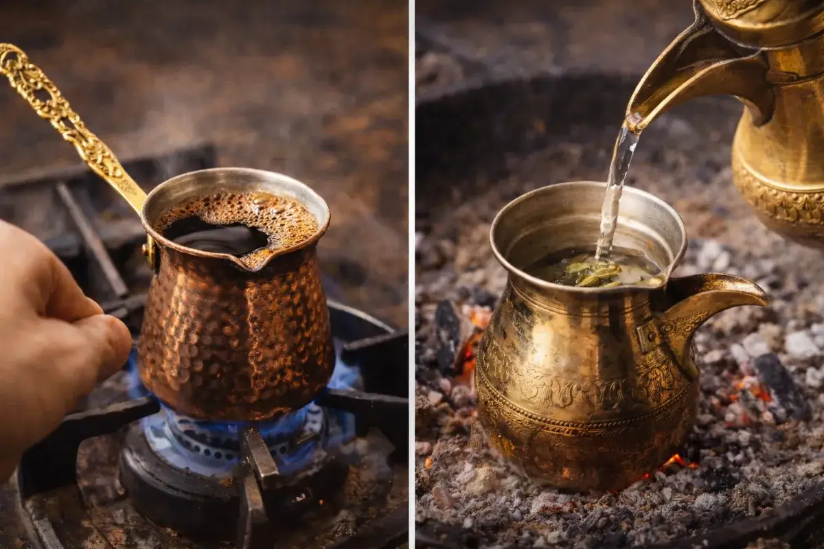 الفرق بين طريقة تحضير القهوة التركية والقهوة العربية