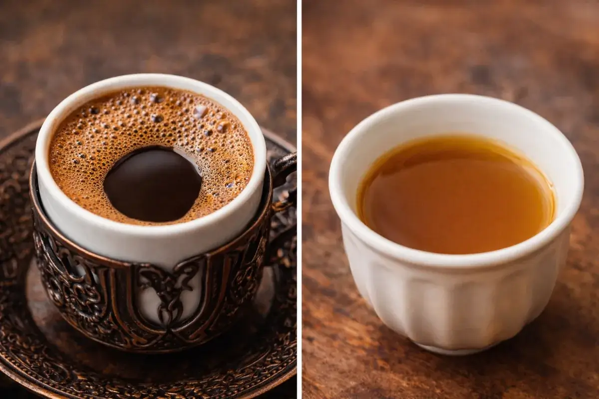 اختلاف قوام ولون القهوة التركية مقارنة بالقهوة العربية