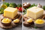 مقارنة بصرية بين السمن النباتي والسمن الحيواني للاستخدام اليومي في المطبخ