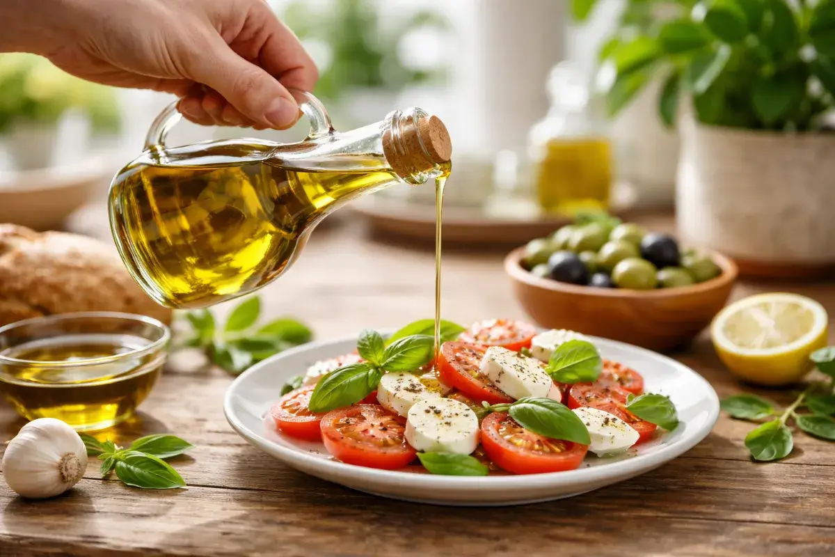 استخدام زيت الزيتون البكر في الأطباق الباردة وإضافة النكهة الطبيعية